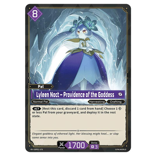 Lyleen Noct – Providence of the Goddess card from the Palworld set Dawn of Palpagos