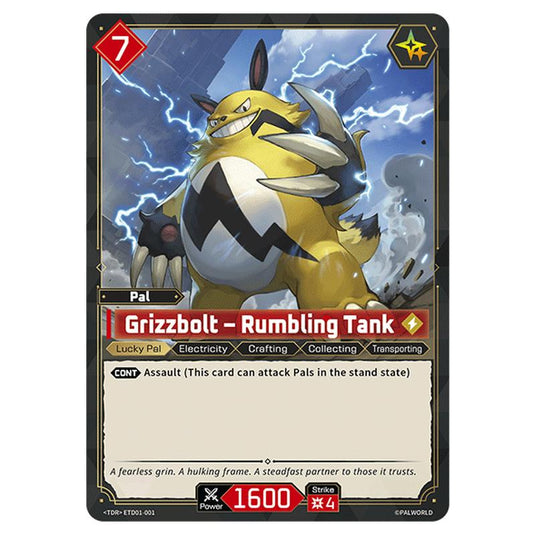 Grizzbolt – Rumbling Tank card from the Palworld set Dawn of Palpagos