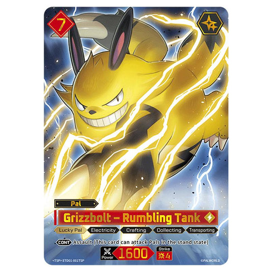 Grizzbolt – Rumbling Tank card from the Palworld set Dawn of Palpagos