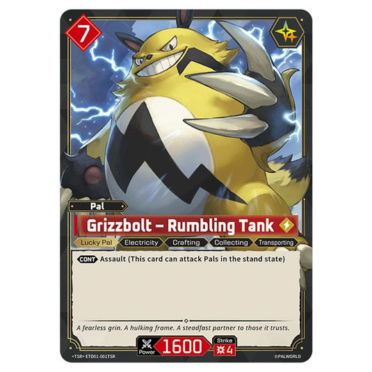 Grizzbolt – Rumbling Tank card from the Palworld set Dawn of Palpagos