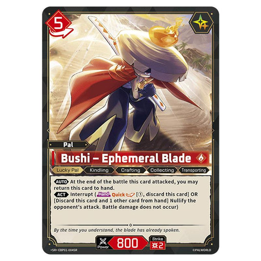 Bushi – Ephemeral Blade card from the Palworld set Dawn of Palpagos