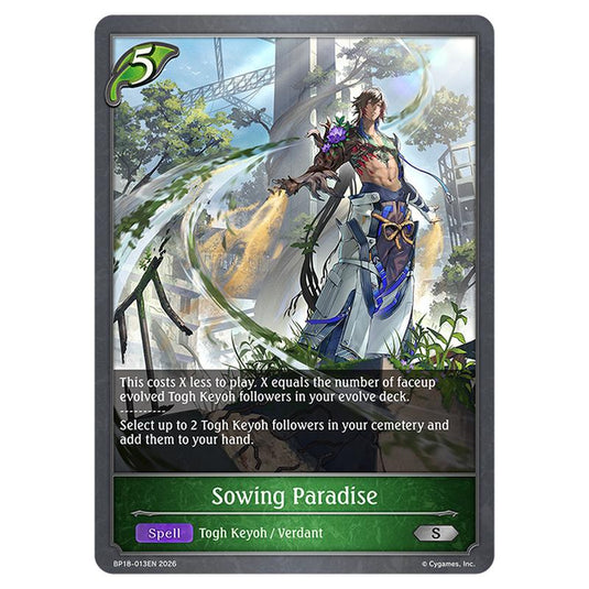 Sowing Paradise BP18-013EN card from the Shadowverse: Evolve set Neometropolis