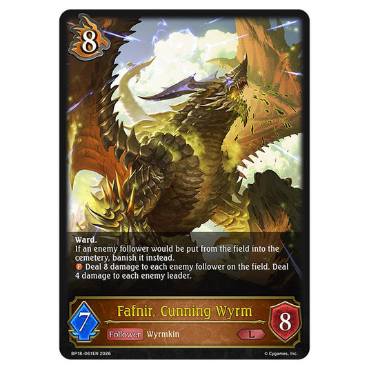Fafnir, Cunning Wyrm BP18-061EN card from the Shadowverse: Evolve set Neometropolis
