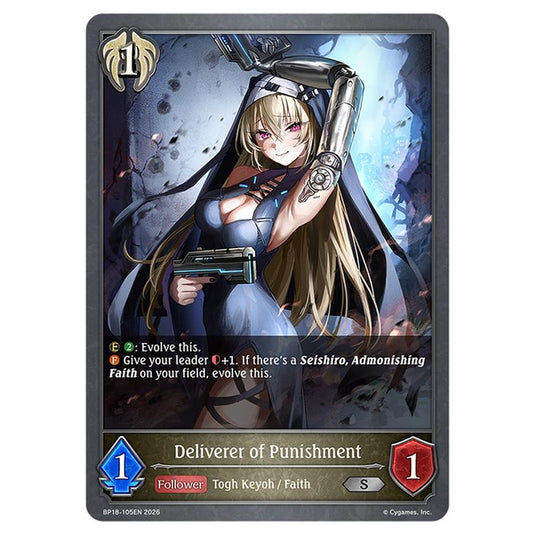 Deliverer of Punishment BP18-105EN card from the Shadowverse: Evolve set Neometropolis