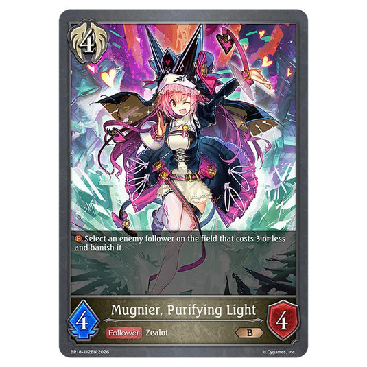 Mugnier, Purifying Light BP18-112EN card from the Shadowverse: Evolve set Neometropolis