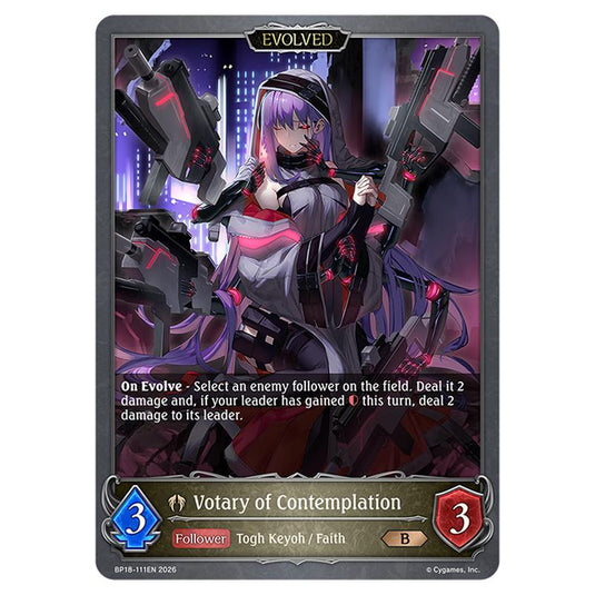Votary of Contemplation BP18-111EN card from the Shadowverse: Evolve set Neometropolis
