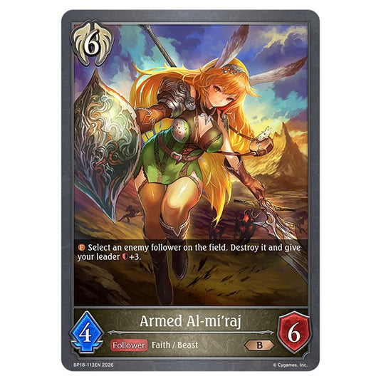 Armed Al-mi'raj BP18-113EN card from the Shadowverse: Evolve set Neometropolis
