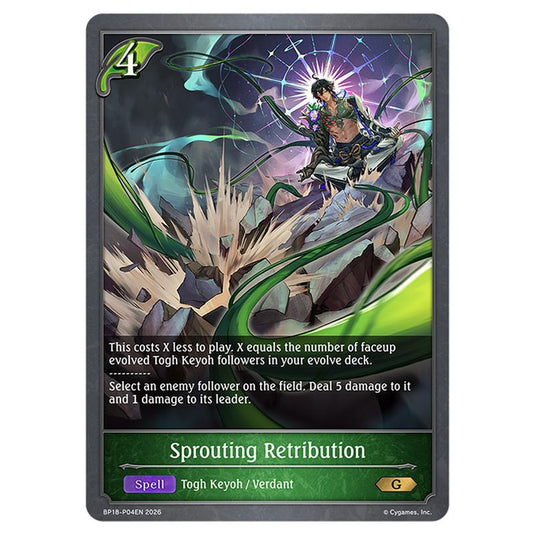 Sprouting Retribution BP18-P04EN card from the Shadowverse: Evolve set Neometropolis