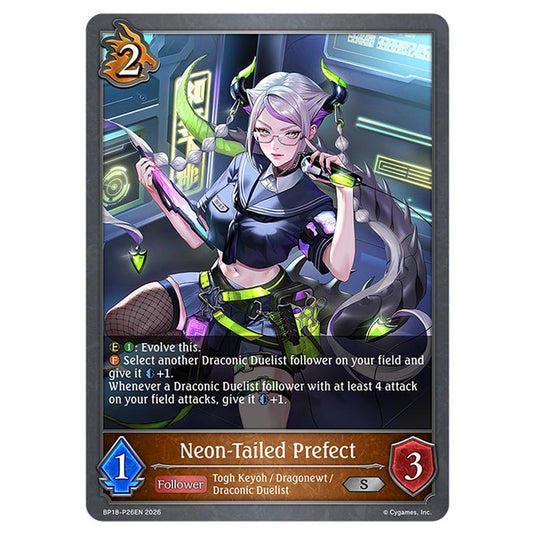 Neon-Tailed Prefect BP18-P26EN card from the Shadowverse: Evolve set Neometropolis