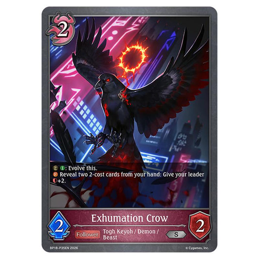 Exhumation Crow BP18-P35EN card from the Shadowverse: Evolve set Neometropolis