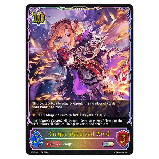Ginger, Accursed Word BP18-SL12EN card from the Shadowverse: Evolve set Neometropolis