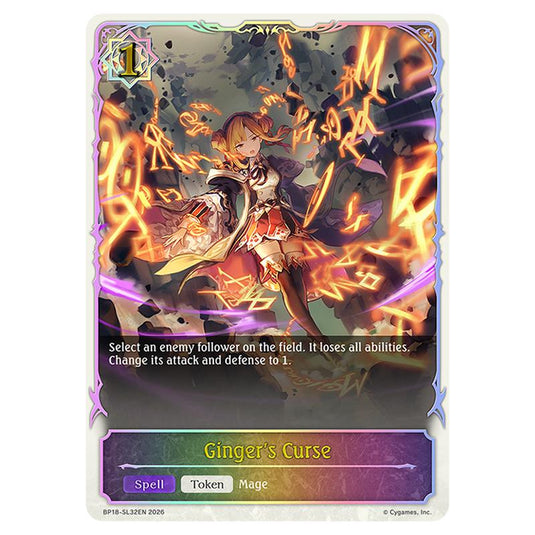 Ginger's Curse BP18-SL32EN card from the Shadowverse: Evolve set Neometropolis
