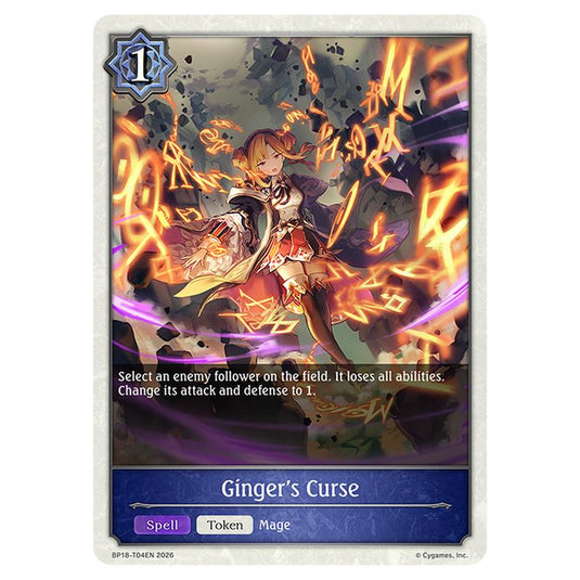 Ginger's Curse BP18-T04EN card from the Shadowverse: Evolve set Neometropolis