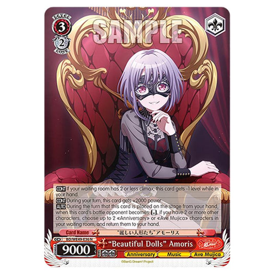 “Beautiful Dolls” Amoris BD/WE49-E36 card from the Weiss Schwarz set BanG Dream! 10th Anniversary!