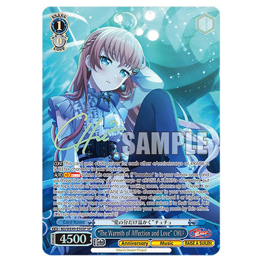 “The Warmth of Affection and Love” CHU² BD/WE49-E50SP card from the Weiss Schwarz set BanG Dream! 10th Anniversary!