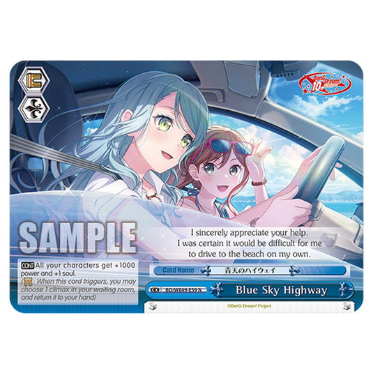Blue Sky Highway BD/WE49-E59 card from the Weiss Schwarz set BanG Dream! 10th Anniversary!