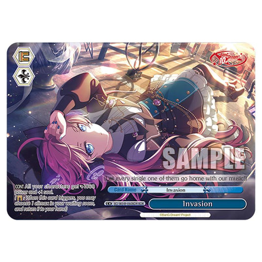 Invasion BD/WE49-E60BDR card from the Weiss Schwarz set BanG Dream! 10th Anniversary!