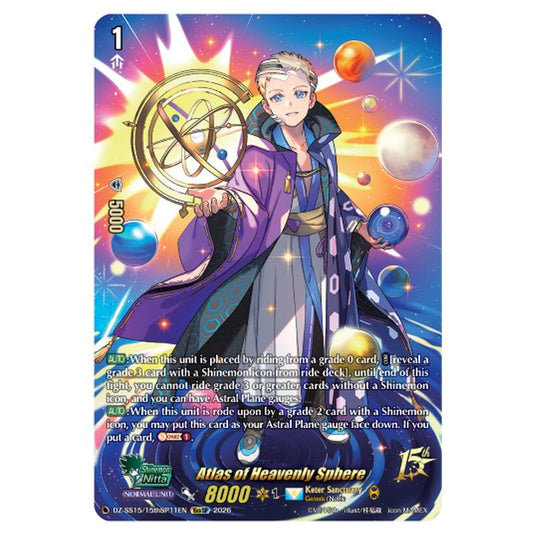 Atlas of Heavenly Sphere DZ-SS15/15thSP11EN card from the Cardfight!! Vanguard set The Legendary Vanguards