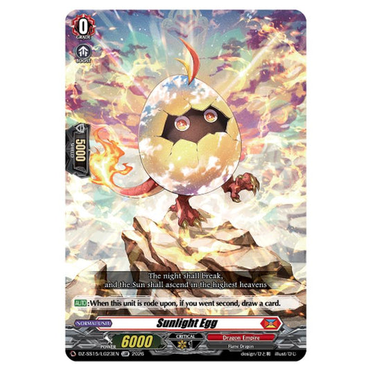 Sunlight Egg DZ-SS15/LG23EN card from the Cardfight!! Vanguard set The Legendary Vanguards