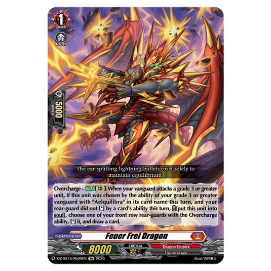 Feuer Frei Dragon DZ-SS15/Re09EN card from the Cardfight!! Vanguard set The Legendary Vanguards