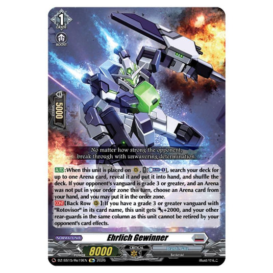 Ehrlich Gewinner DZ-SS15/Re19EN card from the Cardfight!! Vanguard set The Legendary Vanguards