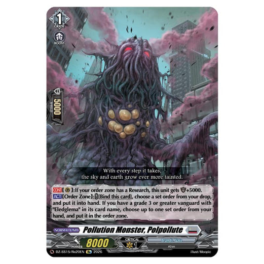 Pollution Monster, Polpollute DZ-SS15/Re20EN card from the Cardfight!! Vanguard set The Legendary Vanguards