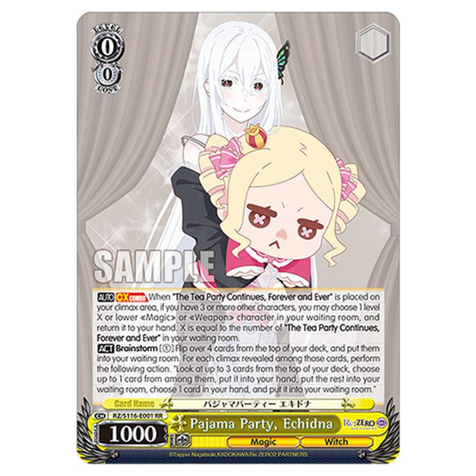 Pajama Party, Echidna RZ/S116-E001 card from the Weiss Schwarz set Re:ZERO -Starting Life in Another World- Vol.3