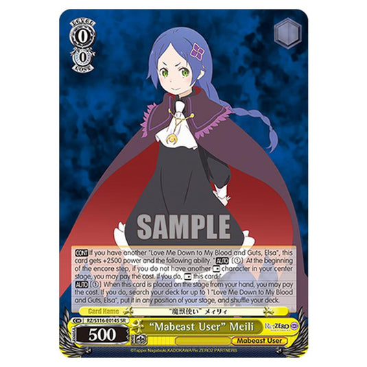 “Mabeast User” Meili RZ/S116-E014S card from the Weiss Schwarz set Re:ZERO -Starting Life in Another World- Vol.3