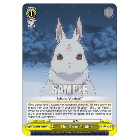 The Great Rabbit RZ/S116-E022 card from the Weiss Schwarz set Re:ZERO -Starting Life in Another World- Vol.3
