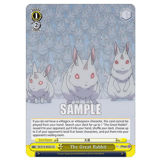 The Great Rabbit RZ/S116-E022S card from the Weiss Schwarz set Re:ZERO -Starting Life in Another World- Vol.3