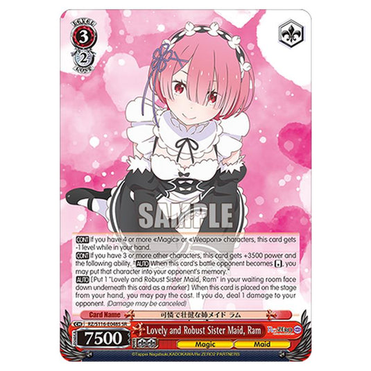 Lovely and Robust Sister Maid, Ram RZ/S116-E048S card from the Weiss Schwarz set Re:ZERO -Starting Life in Another World- Vol.3