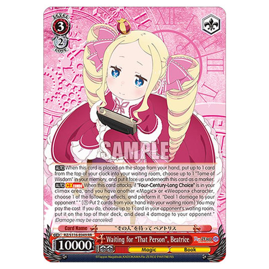 Waiting for “That Person”, Beatrice RZ/S116-E049 card from the Weiss Schwarz set Re:ZERO -Starting Life in Another World- Vol.3