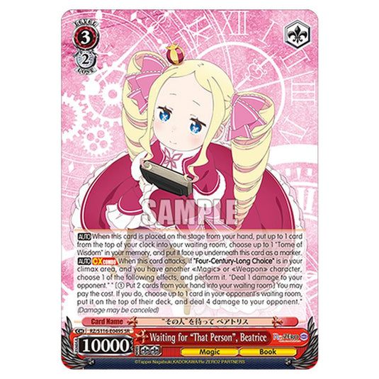 Waiting for “That Person”, Beatrice RZ/S116-E049S card from the Weiss Schwarz set Re:ZERO -Starting Life in Another World- Vol.3