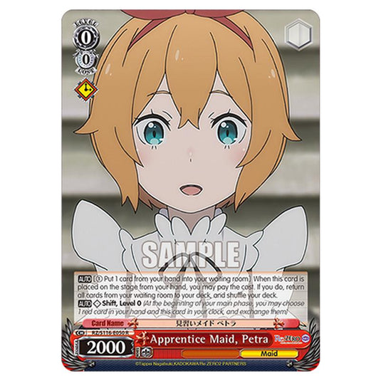 Apprentice Maid, Petra RZ/S116-E050 card from the Weiss Schwarz set Re:ZERO -Starting Life in Another World- Vol.3