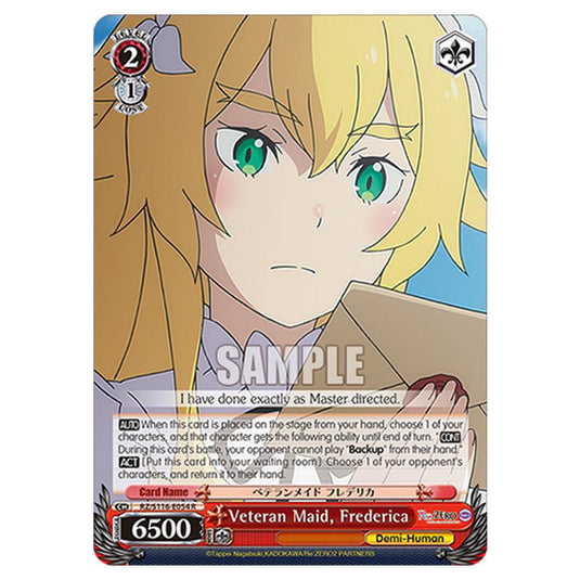 Veteran Maid, Frederica RZ/S116-E054 card from the Weiss Schwarz set Re:ZERO -Starting Life in Another World- Vol.3