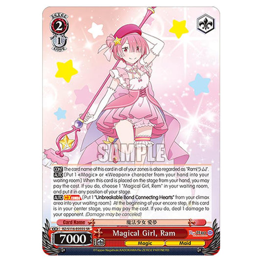 Magical Girl, Ram RZ/S116-E055S card from the Weiss Schwarz set Re:ZERO -Starting Life in Another World- Vol.3