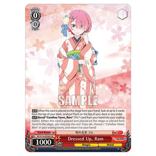 Dressed Up, Ram RZ/S116-E056S card from the Weiss Schwarz set Re:ZERO -Starting Life in Another World- Vol.3