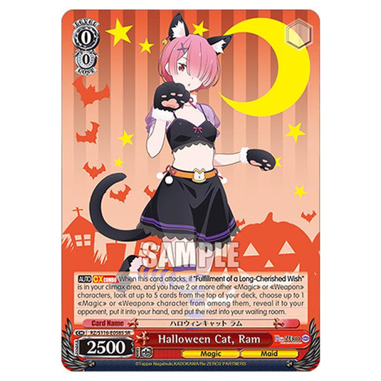 Halloween Cat, Ram RZ/S116-E058S card from the Weiss Schwarz set Re:ZERO -Starting Life in Another World- Vol.3