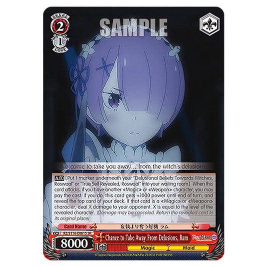 Chance to Take Away From Delusions, Ram RZ/S116-E061S card from the Weiss Schwarz set Re:ZERO -Starting Life in Another World- Vol.3