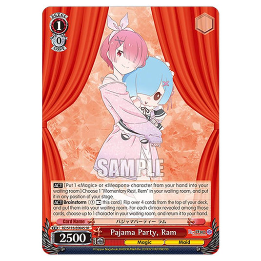 Pajama Party, Ram RZ/S116-E064S card from the Weiss Schwarz set Re:ZERO -Starting Life in Another World- Vol.3