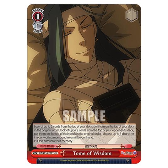 Tome of Wisdom RZ/S116-E071b card from the Weiss Schwarz set Re:ZERO -Starting Life in Another World- Vol.3