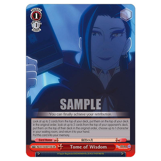 Tome of Wisdom RZ/S116-E071Sb card from the Weiss Schwarz set Re:ZERO -Starting Life in Another World- Vol.3