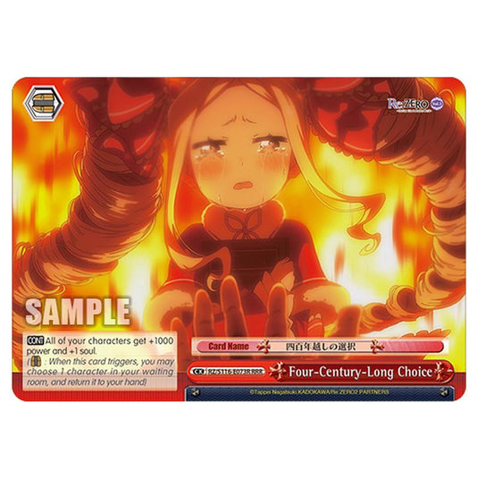 Four-Century-Long Choice RZ/S116-E073R card from the Weiss Schwarz set Re:ZERO -Starting Life in Another World- Vol.3