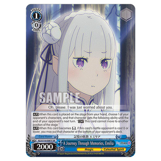 A Journey Through Memories, Emilia RZ/S116-E087S card from the Weiss Schwarz set Re:ZERO -Starting Life in Another World- Vol.3