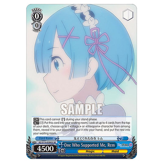 One Who Supported Me, Rem RZ/S116-E090S card from the Weiss Schwarz set Re:ZERO -Starting Life in Another World- Vol.3