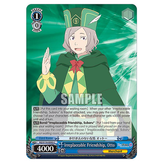 Irreplaceable Friendship, Otto RZ/S116-E093 card from the Weiss Schwarz set Re:ZERO -Starting Life in Another World- Vol.3