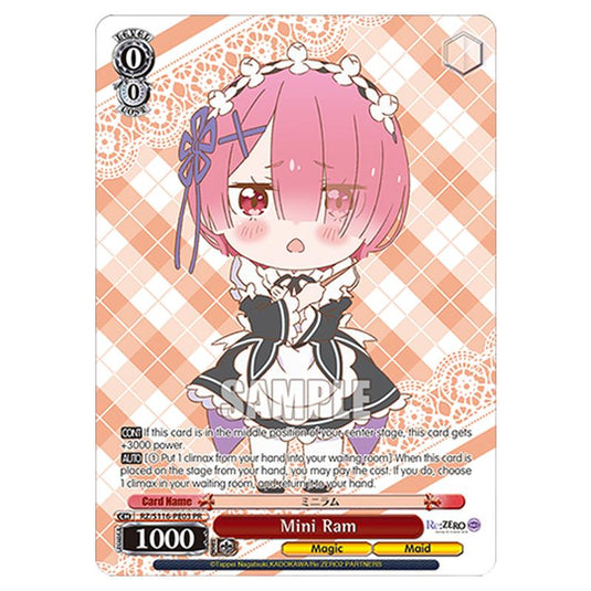 Mini Ram RZ/S116-PE03 card from the Weiss Schwarz set Re:ZERO -Starting Life in Another World- Vol.3