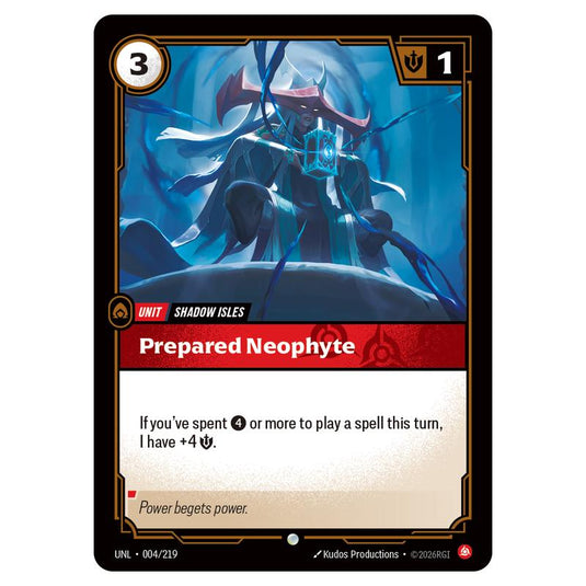 Prepared Neophyte card from the Riftbound: League of Legends set Unleashed