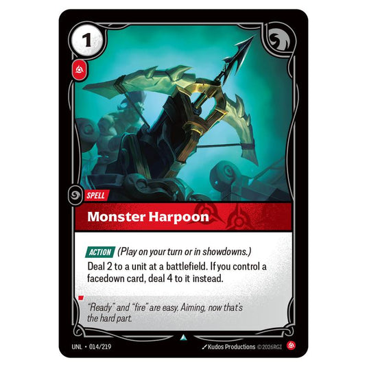 Monster Harpoon card from the Riftbound: League of Legends set Unleashed