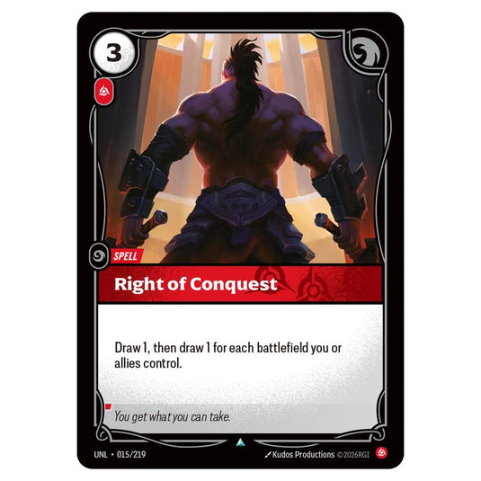 Right of Conquest card from the Riftbound: League of Legends set Unleashed